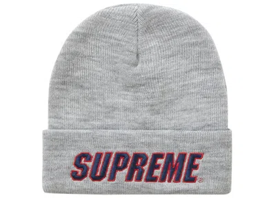 Pre-owned Supreme Slant Beanie In Heather Grey