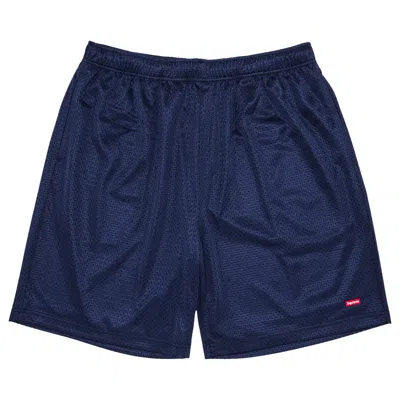 Pre-owned Supreme Small Box Baggy Mesh Short 'navy' In Blue