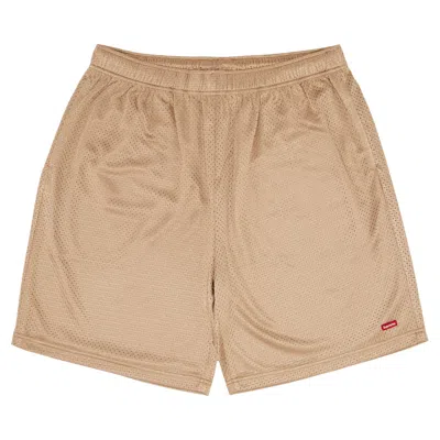 Pre-owned Supreme Small Box Baggy Mesh Short 'tan' | Men's Size L In Brown