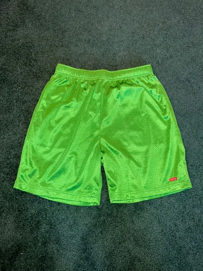 Pre-owned Supreme Small Box Baggy Mesh Shorts In Green