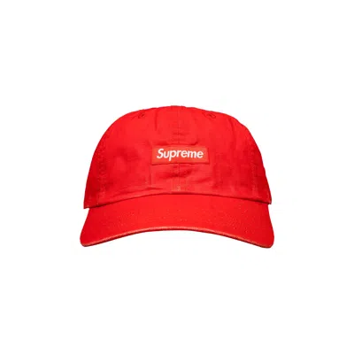 Pre-owned Supreme Small Box Coated Linen 6-panel 'red' | Men's Size Onesize