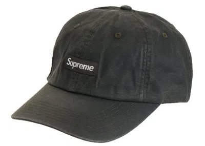 Pre-owned Supreme Small Box Coated Linen 6panel In Black