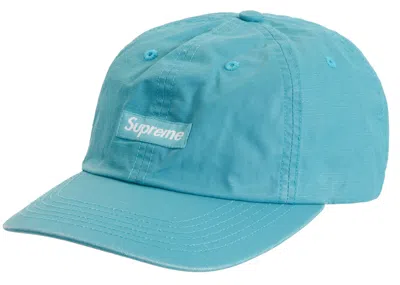 Pre-owned Supreme Small Box Coated Linen 6panel In Teal
