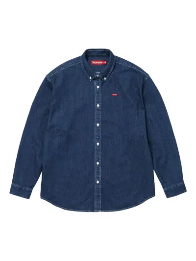 Supreme Small Box Denim Shirt In Blue