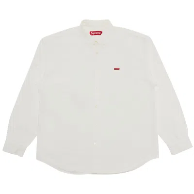 Pre-owned Supreme Small Box Denim Shirt 'white' | Men's Size L