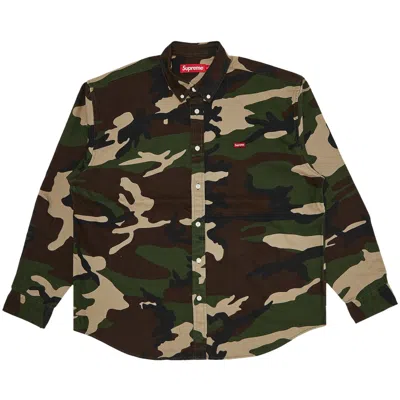 Pre-owned Supreme Small Box Denim Shirt 'woodland Camo' | Multi-color | Men's Size Xl