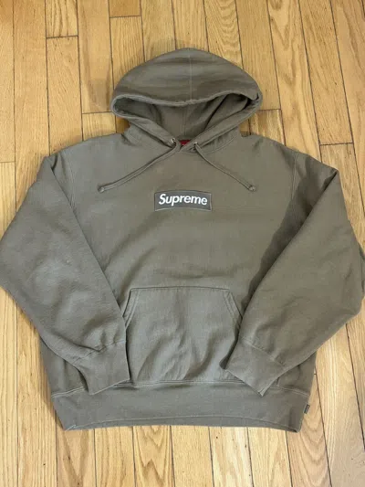 Pre-owned Supreme Small Box Drawcord Hooded Sweatshirt Medium In Dark Sand