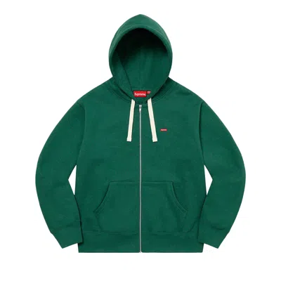 Pre-owned Supreme Small Box Drawcord Zip Up Hooded Sweatshirt 'dark Green'