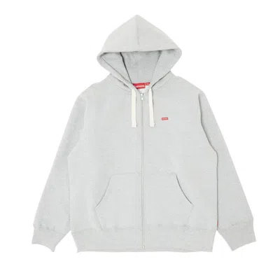 Pre-owned Supreme Small Box Drawcord Zip Up Hooded Sweatshirt 'heather Grey'