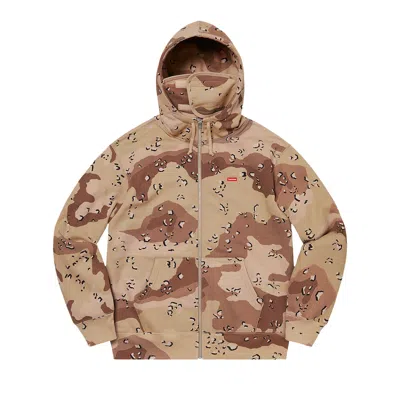 Pre-owned Supreme Small Box Facemask Zip Up Hooded Sweatshirt 'chocolate Chip Camo' | Brown | Men's Size L