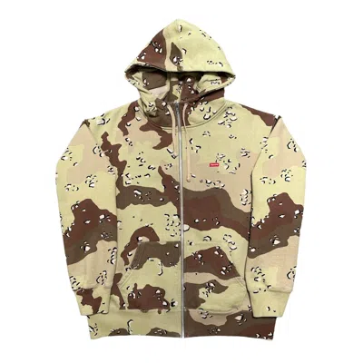 Pre-owned Supreme Small Box Facemask Zip Up Hooded Sweatshirt Chocolate Chip In Chocolate Chip Camo