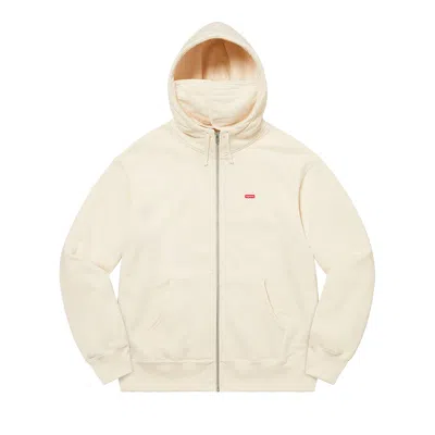 Pre-owned Supreme Small Box Facemask Zip Up Hooded Sweatshirt 'natural' | Cream | Men's Size M