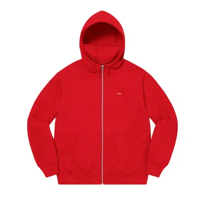 Pre-owned Supreme Small Box Facemask Zip Up Hooded Sweatshirt 'red' | Men's Size M