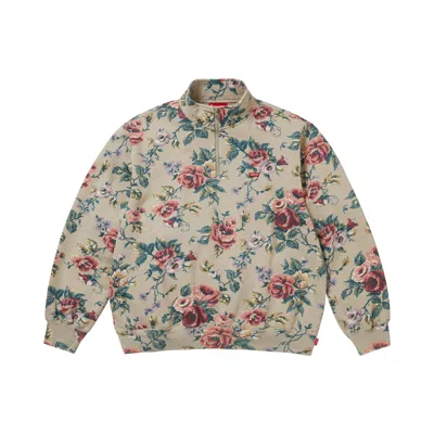 Pre-owned Supreme Small Box Half Zip Pullover 'floral' | Green | Men's Size M