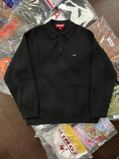 Pre-owned Supreme Small Box Logo Collared Sweater In Black