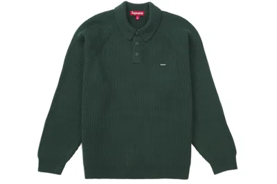 Pre-owned Supreme Small Box Polo Sweater (fw24) Green