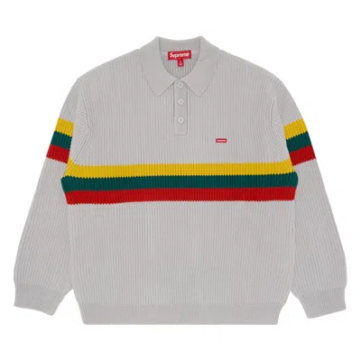 Pre-owned Supreme Small Box Polo Sweater 'grey'