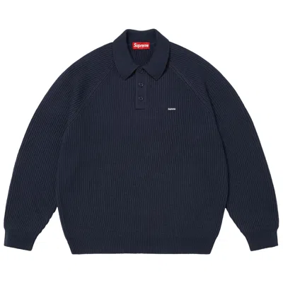 Pre-owned Supreme Small Box Polo Sweater 'navy' | Blue | Men's Size L