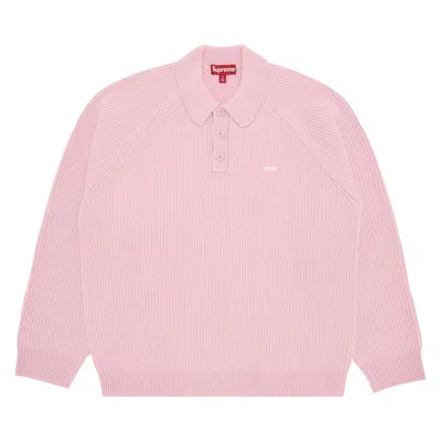Pre-owned Supreme Small Box Polo Sweater 'pink'