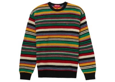 Pre-owned Supreme Small Box Ribbed Sweater Fw23 Black Tan Royal Multi 4colors Size S-xxl