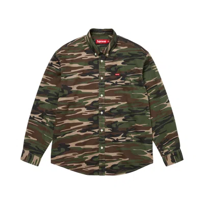 Pre-owned Supreme Small Box Shirt 'woodland Camo' | Green | Men's Size L
