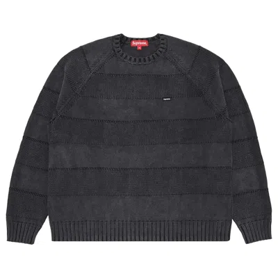 Pre-owned Supreme Small Box Stripe Sweater 'black'