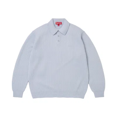 Pre-owned Supreme Small Box Sweater Polo 'light Blue' | Men's Size S