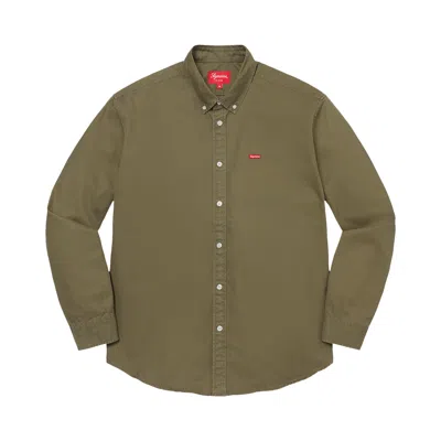 Pre-owned Supreme Small Box Twill Shirt 'olive' | Green | Men's Size L
