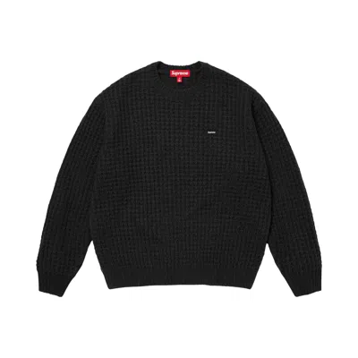 Pre-owned Supreme Small Box Waffle Sweater 'black' | Men's Size Xxl
