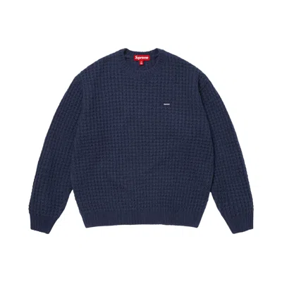 Pre-owned Supreme Small Box Waffle Sweater 'navy' | Blue | Men's Size M