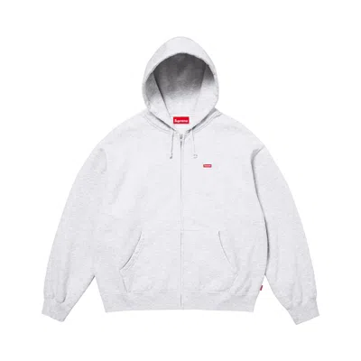 Pre-owned Supreme Small Box Zip Up Hooded Sweatshirt 'ash Grey' | Men's Size M In Gray