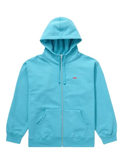 Supreme Small Box Zip-up Hooded Sweatshirt In Blue