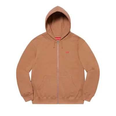 Pre-owned Supreme Small Box Zip Up Hooded Sweatshirt 'brown'