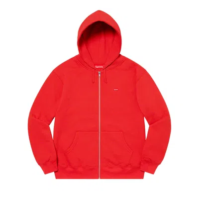 Pre-owned Supreme Small Box Zip Up Hooded Sweatshirt 'burnt Red'