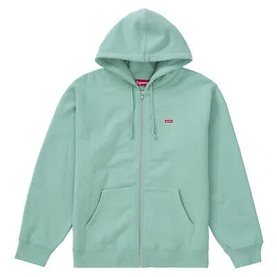 Pre-owned Supreme Small Box Zip Up Hooded Sweatshirt Dusty Aqua