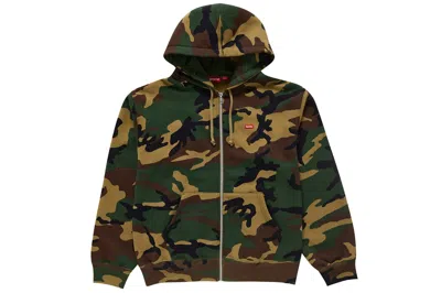 Pre-owned Supreme Small Box Zip Up Hooded Sweatshirt (fw24) Woodland Camo