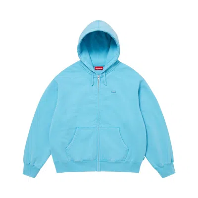 Pre-owned Supreme Small Box Zip Up Hooded Sweatshirt 'light Blue' | Men's Size Xxl