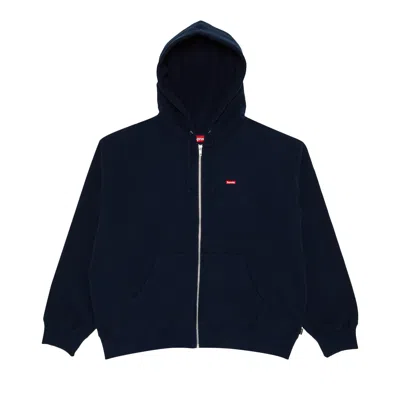 Pre-owned Supreme Small Box Zip Up Hooded Sweatshirt 'navy' In Blue