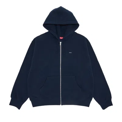Pre-owned Supreme Small Box Zip Up Hooded Sweatshirt 'navy' In Blue