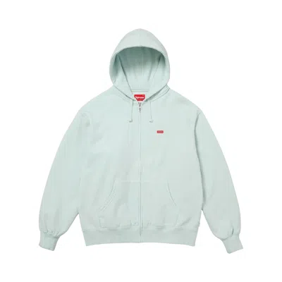 Pre-owned Supreme Small Box Zip Up Hooded Sweatshirt 'pale Blue' | Men's Size L