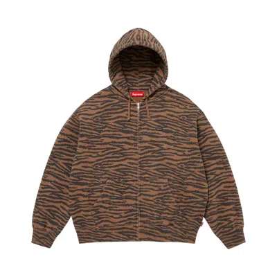 Pre-owned Supreme Small Box Zip Up Hooded Sweatshirt 'tiger' | Brown | Men's Size M