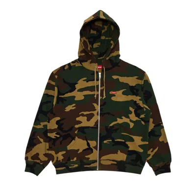Pre-owned Supreme Small Box Zip Up Hooded Sweatshirt 'woodland Camo' In Multi-color