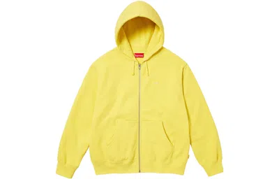 Supreme Small Box Zip Up Hooded Sweatshirt 'yellow'