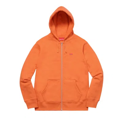 Pre-owned Supreme Small Box Zip Up Sweatshirt 'bright Orange'