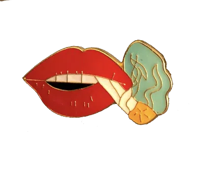 Pre-owned Supreme Smoking Lips Pin In Gold
