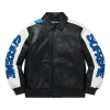 Supreme Smurfs Leather Varsity Jacket 'black Blue White'