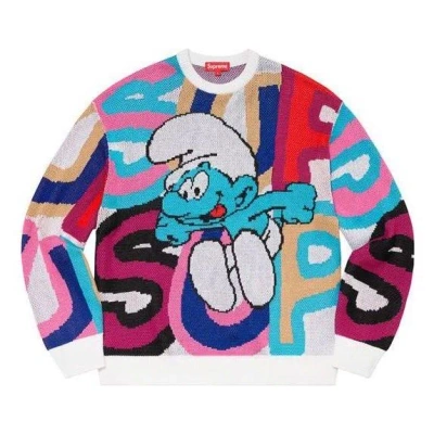 Supreme Smurfs Sweater 'mulri-color' In Red
