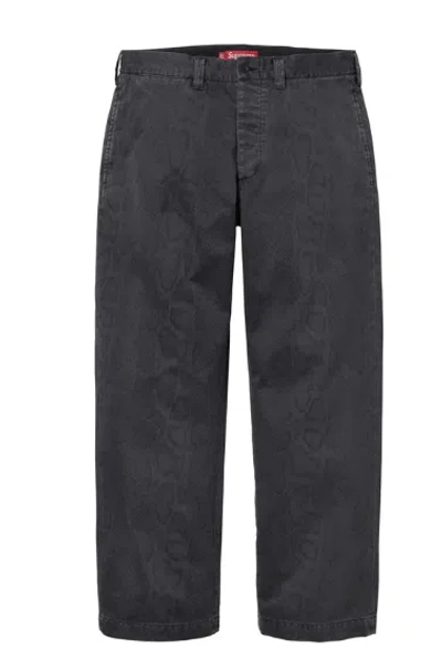 Pre-owned Supreme Snake Print Chino Pant Black Ss24 Size 30 Brand In Hand