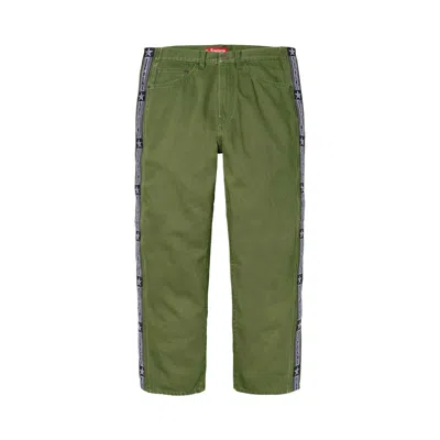 Pre-owned Supreme Snap-off Baggy Jean 'olive' In Green