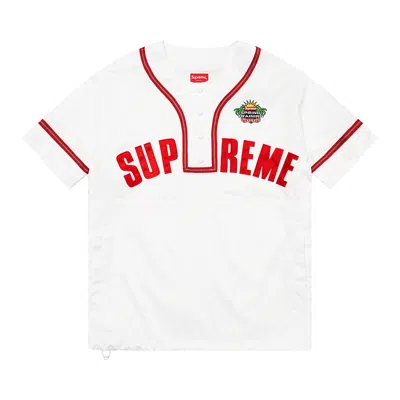 Pre-owned Supreme Snap-off Long-sleeve Baseball Top 'white' | Men's Size M